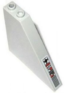 Slope 55 6 x 1 x 5 without Bottom Stud Holders with Screen, 4 Circles, Buttons and Grille Pattern Model Left Side (Sticker) - Set 75019