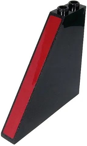 Slope 55 6 x 1 x 5 without Bottom Stud Holders with Dark Red Stripe Pattern (Sticker) - Set 71712