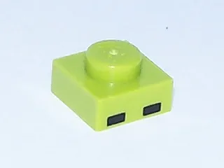 Plate 1 x 1 with 2 Black Rectangles Pattern (Minecraft Zombie Eyes)