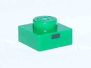 Plate 1 x 1 with 1 Black Rectangle Pattern (Minecraft Zombie Mouth)