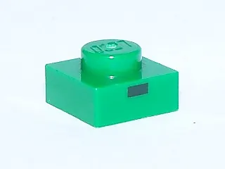 Plate 1 x 1 with 1 Black Rectangle Pattern (Minecraft Zombie Mouth)