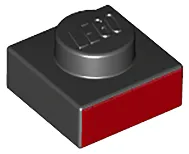 Plate 1 x 1 with Red Line on Edge Pattern