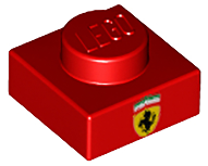 Plate 1 x 1 with Ferrari Emblem Pattern