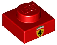 Plate 1 x 1 with Ferrari Emblem Pattern
