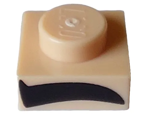 Plate 1 x 1 with Black Thick Eyebrow Pattern Model Left Side