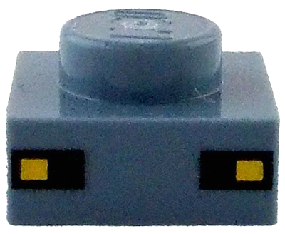 Plate 1 x 1 with Yellow Squares on Black Rectangles Pattern (Minecraft Creature Eyes)