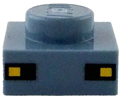 Plate 1 x 1 with Yellow Squares on Black Rectangles Pattern (Minecraft Creature Eyes)