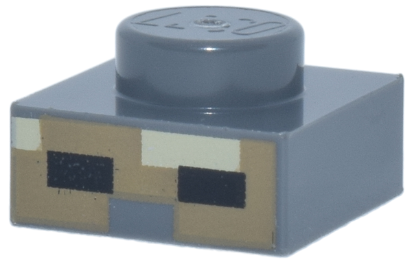 Plate 1 x 1 with Pixelated Tan and Black Rectangles on Dark Tan Background Pattern (Minecraft Micromob Husk Face)
