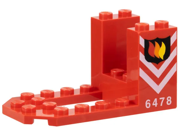 Cockpit 7 x 4 x 3 with Fire Logo Badge, White Chevrons and '6478' Pattern on Both Sides