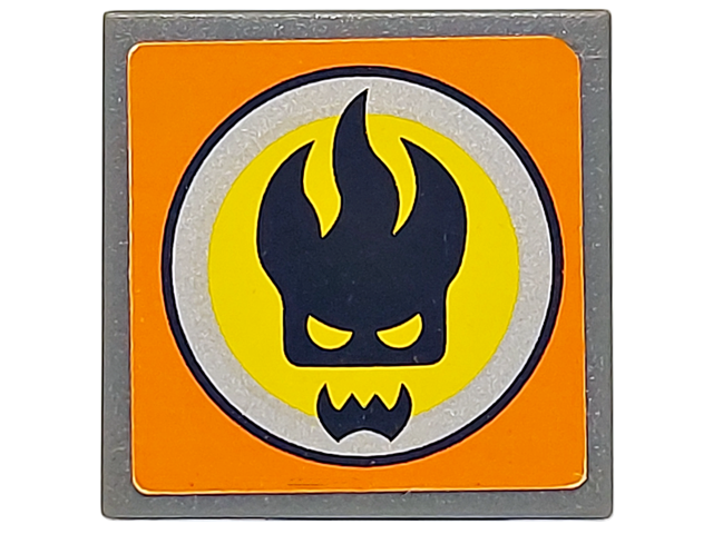 Road Sign 2 x 2 Square with Clip with Agents Dr. Inferno Logo Pattern (Sticker) - Set 8634