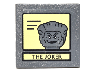 Road Sign 2 x 2 Square with Clip with Black Lines, 'THE JOKER', and Portrait on Bright Light Yellow Background Pattern (Sticker) - Set 10937