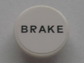 Road Sign 2 x 2 Round with Clip with Black 'BRAKE' Pattern (Sticker) - Set 8672