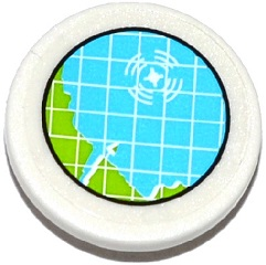 Road Sign 2 x 2 Round with Clip with Lime and Medium Azure Map with Grid and Target Pattern (Sticker) - Set 70173