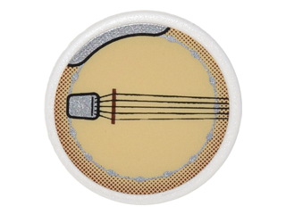 Road Sign 2 x 2 Round with Clip with Banjo Pattern (Sticker) - Set 10222