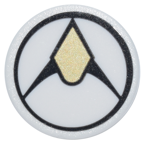 Road Sign 2 x 2 Round with Clip with Black and Gold Exploriens Logo Pattern (Sticker) - Set 70657