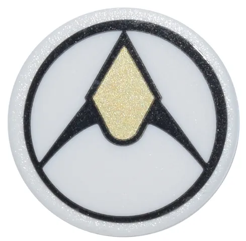 Road Sign 2 x 2 Round with Clip with Black and Gold Exploriens Logo Pattern (Sticker) - Set 70657