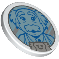 Road Sign 2 x 2 Round with Clip with Metallic Light Blue Face with Bushy Eyebrows and Moustache Pattern (Maurice)