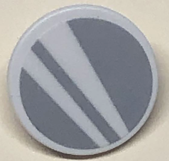 Road Sign 2 x 2 Round with Clip with Silver Mirror and White Stripes Pattern (Sticker) - Set 41684