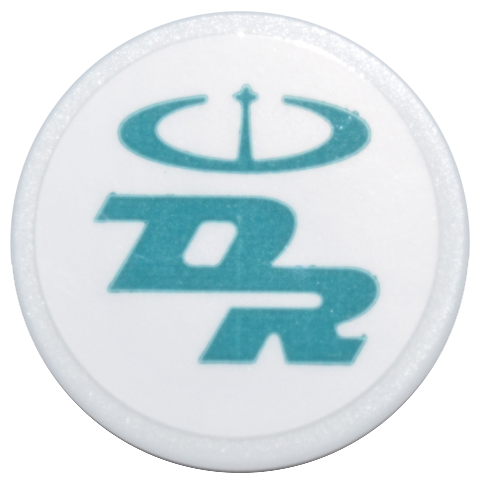 Road Sign 2 x 2 Round with Clip with Dark Turquoise Antenna Logo and 'DR' Pattern (Sticker) - Set 71799