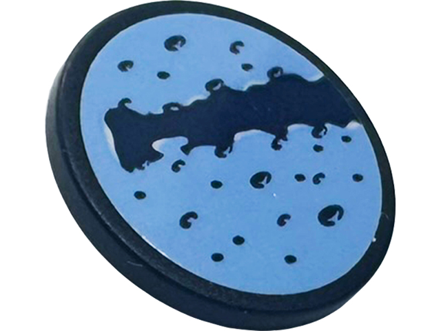 Road Sign 2 x 2 Round with Clip with Bright Light Blue Planet Pattern (Sticker) - Set 41713