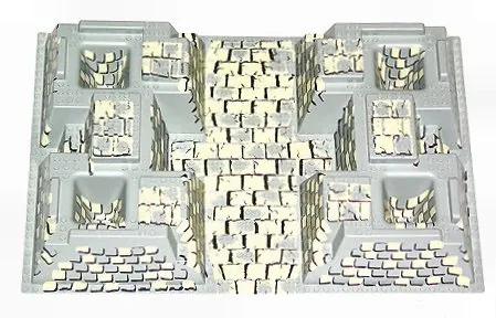 Baseplate, Raised 32 x 48 x 6 with 4 Corner Pits with Tan and Gray Rock Pattern