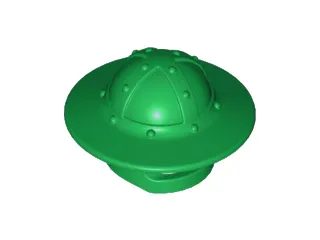 Minifigure, Headgear Helmet Castle Kettle Hat with Chin Guard and Broad Brim