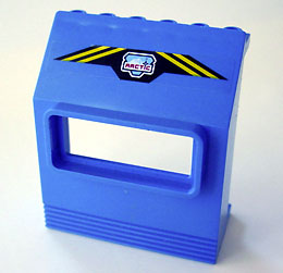 Panel 3 x 6 x 6 Sloped with Window with Arctic Logo and Yellow Diagonal Stripes on Black Background Pattern (Sticker) - Sets 6520 / 6575