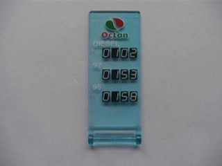 Flag 7 x 3 with Bar Handle with Octan Logo and Price List Pattern (Sticker) - Set 7993