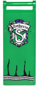 Flag 7 x 3 with Bar Handle with 'Slytherin' and Snake in Shield Pattern (Sticker) - Set 4842