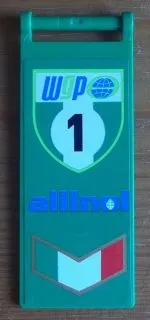 Flag 7 x 3 with Bar Handle with 'WGP 1 allinol' and Italian Flag Pattern (Sticker) - Set 8679