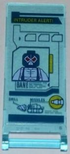 Flag 7 x 3 with Bar Handle with 'INTRUDER ALERT!', Batman BANE on Screen and Vehicle with 'DRILL' and 'MISSILES' Pattern (Sticker) - Set 6860