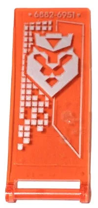 Flag 7 x 3 with Bar Handle with Silver '6882-6951' and Lion Head with Crown Pattern (Sticker) - Set 70326