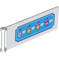 Flag 7 x 3 with Bar Handle with Smoothie Cups and Prices Pattern