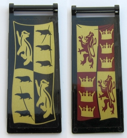 Flag 7 x 3 with Bar Handle with HP Hufflepuff Banner / Gryffindor Banner Pattern (Stickers) - Set 75954