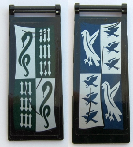 Flag 7 x 3 with Bar Handle with HP Slytherin Banner / Ravenclaw Banner Pattern (Stickers) - Set 75954