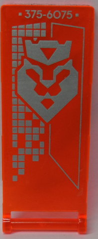 Flag 7 x 3 with Bar Handle with Silver '375-6075' and Lion Head with Crown Pattern Model Right Side (Sticker) - Sets 70317 / 70324