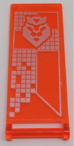 Flag 7 x 3 with Bar Handle with Silver Crowned Lion Head and Squares Pattern (Sticker) - Set 70357