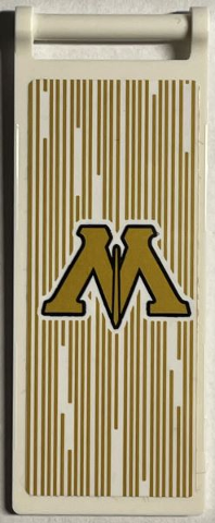 Flag 7 x 3 with Bar Handle with Gold Capital Letter M (Ministry of Magic Logo) and Lines Pattern (Sticker) - Set 76403
