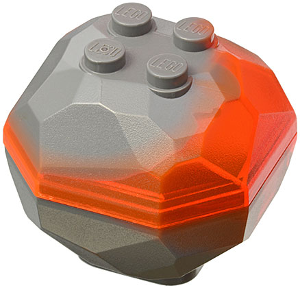 Rock 4 x 4 Octagonal Boulder with Marbled Trans-Neon Orange Pattern (30293pb01 / 30294pb01)