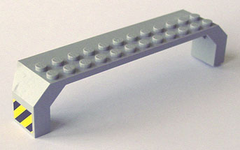 Arch 2 x 14 x 2 1/3 with Black and Yellow Stripes on Ends Pattern (Stickers) - Set 6456