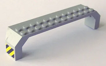 Arch 2 x 14 x 2 1/3 with Black and Yellow Stripes on Ends Pattern (Stickers) - Set 6456