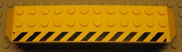 Arch 2 x 14 x 2 1/3 with Black and Yellow Danger Stripes Pattern Model Left Side (Sticker) - Set 7900