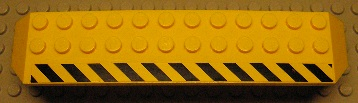 Arch 2 x 14 x 2 1/3 with Black and Yellow Danger Stripes Pattern Model Right Side (Sticker) - Set 7900