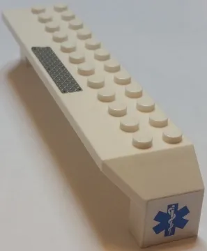 Arch 2 x 14 x 2 1/3 with Tread Plate on Top and Blue EMT Star of Life on End Pattern Model Left Side (Stickers) - Set 7739