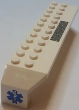 Arch 2 x 14 x 2 1/3 with Tread Plate on Top and EMT Star of Life on End Pattern Model Right Side (Stickers) - Set 7739