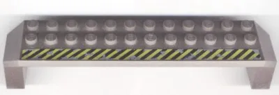 Arch 2 x 14 x 2 1/3 with Black and Yellow Danger Stripes Pattern