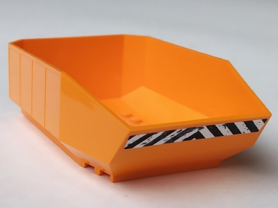Vehicle, Tipper Bed 12 x 8 x 3 1/3 with Black and White Danger Stripes Pattern (Sticker) - Set 8961