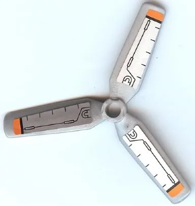 Propeller 3 Blade 9 Diameter with Orange Tips and Black Rods Pattern (Stickers) - Set 8968