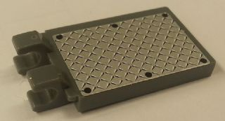 Tile, Modified 2 x 3 with 2 Clips Angled with 6 Black Rivets on Silver Tread Plate Pattern (Sticker) - Set 7944