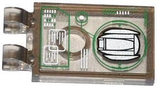 Tile, Modified 2 x 3 with 2 Clips with 'LOADING' and Space Pod in Green Circle Pattern (Sticker) - Set 76009